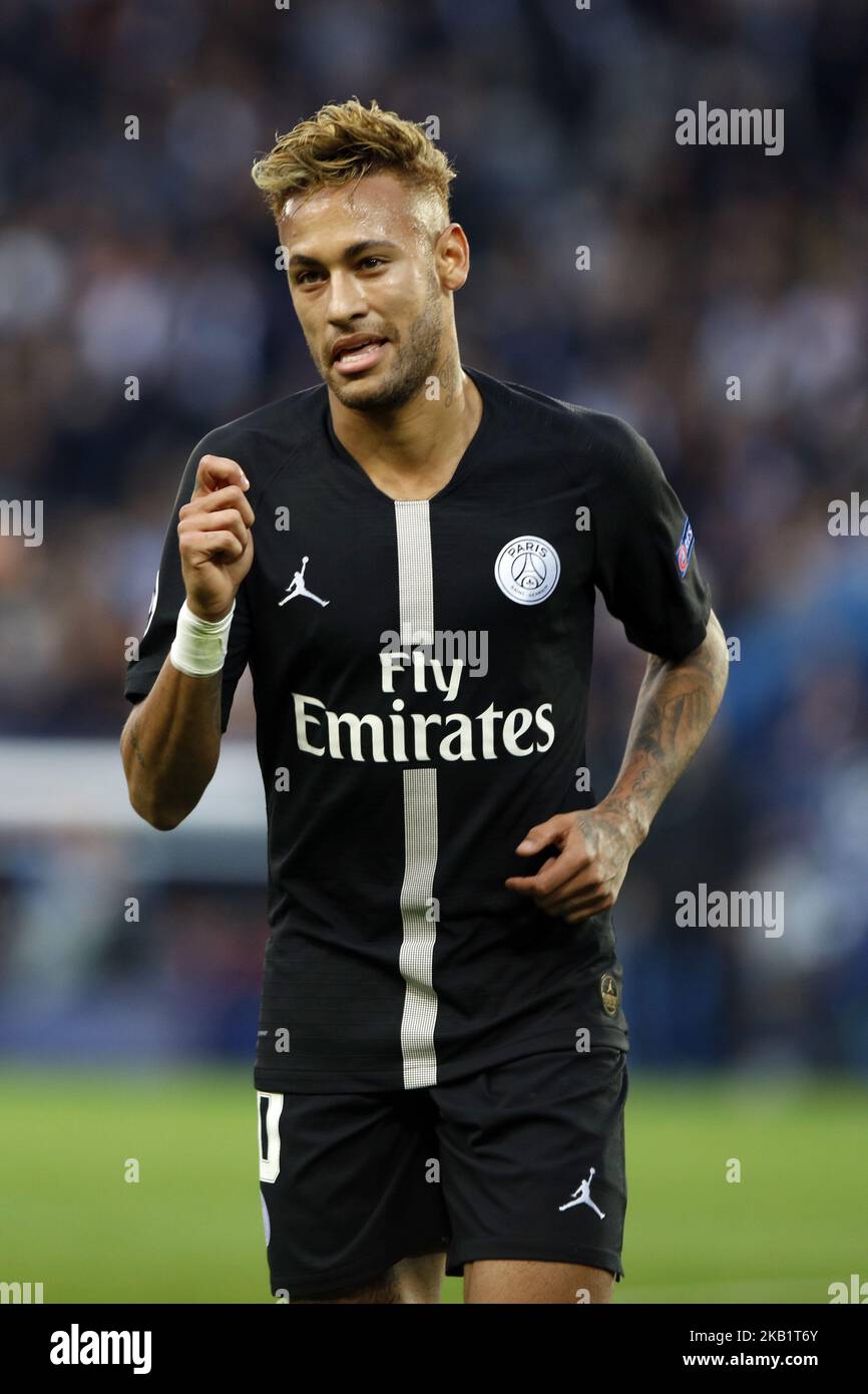 Neymar di PSG durante la partita di gruppo C della UEFA Champions League tra Parigi Saint-Germain e la Red Star Belgrado al Parc des Princes il 3 ottobre 2018 a Parigi, Francia. (Foto di Mehdi Taamallah / NurPhoto) Foto Stock