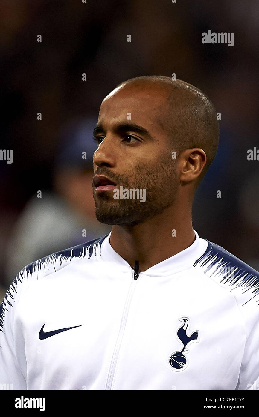 Lucas di Tottenham durante la partita di Gruppo B della UEFA Champions League tra Tottenham Hotspurs e FC Barcelona allo Stadio di Wembley il 03 ottobre 2018 a Londra, Inghilterra. (Foto di Jose Breton/NurPhoto) Foto Stock