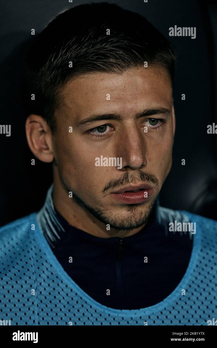 Clement Lenglet del FC Barcelona guarda prima della partita la Liga tra Valencia CF e FC Barcelona a Mestalla il 7 ottobre 2018 a Valencia, Spagna (Foto di David Aliaga/NurPhoto) Foto Stock