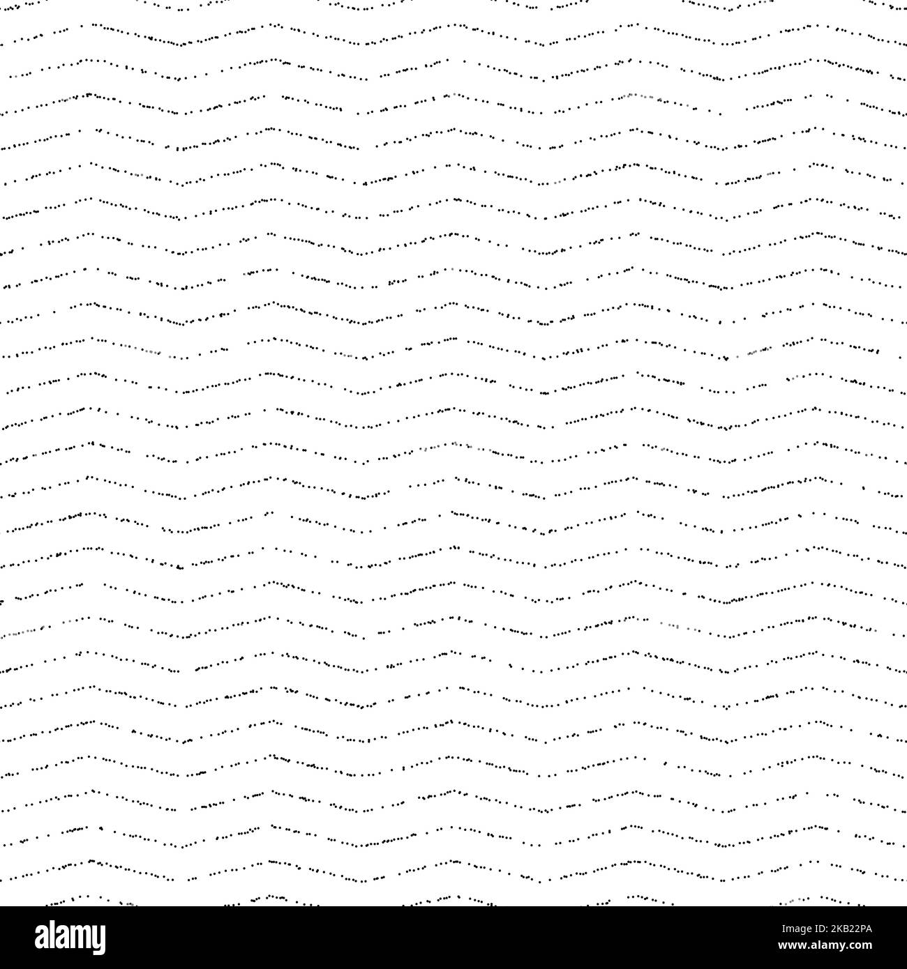 Linee a zig-zag punteggiate motivo senza cuciture. Sfondo bianco e nero. Carta da parati a strisce di punti Polka orizzontali. Minimalista astratto Illustrazione Vettoriale