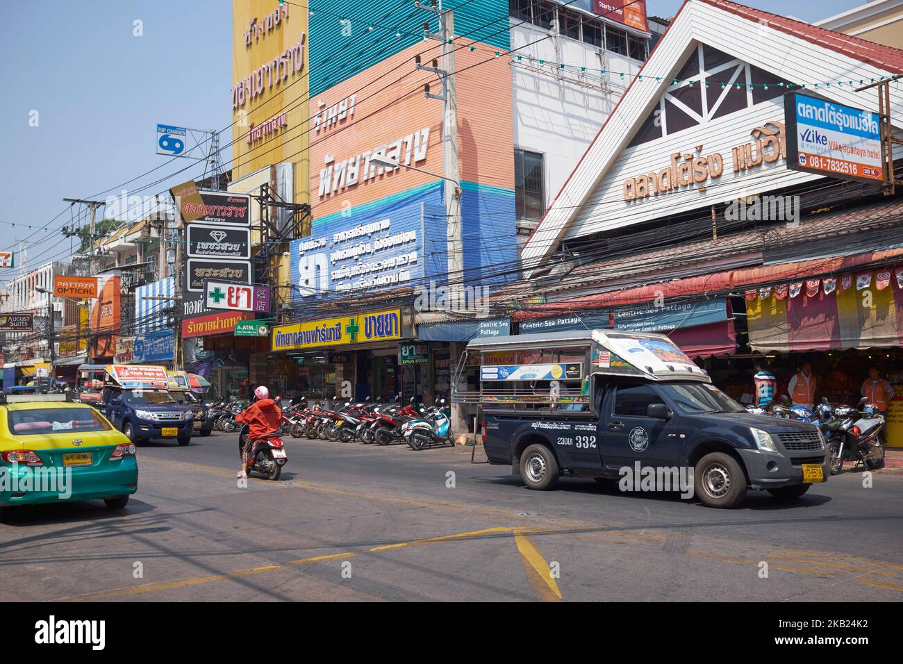 Street Scene Downtown Pattaya Thailandia Foto Stock