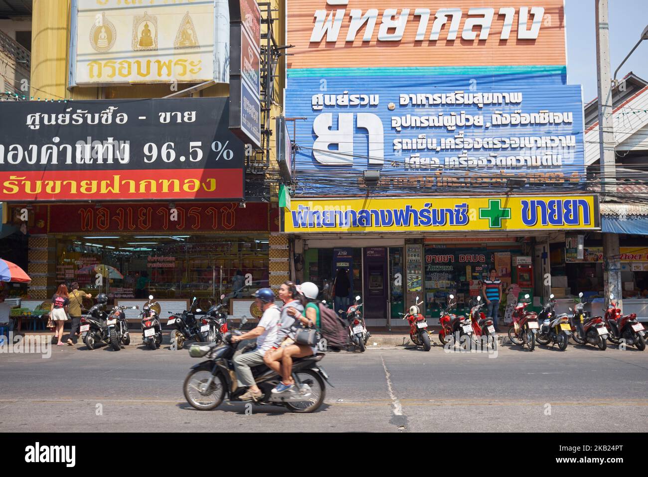 Street Scene Downtown Pattaya Thailandia Foto Stock
