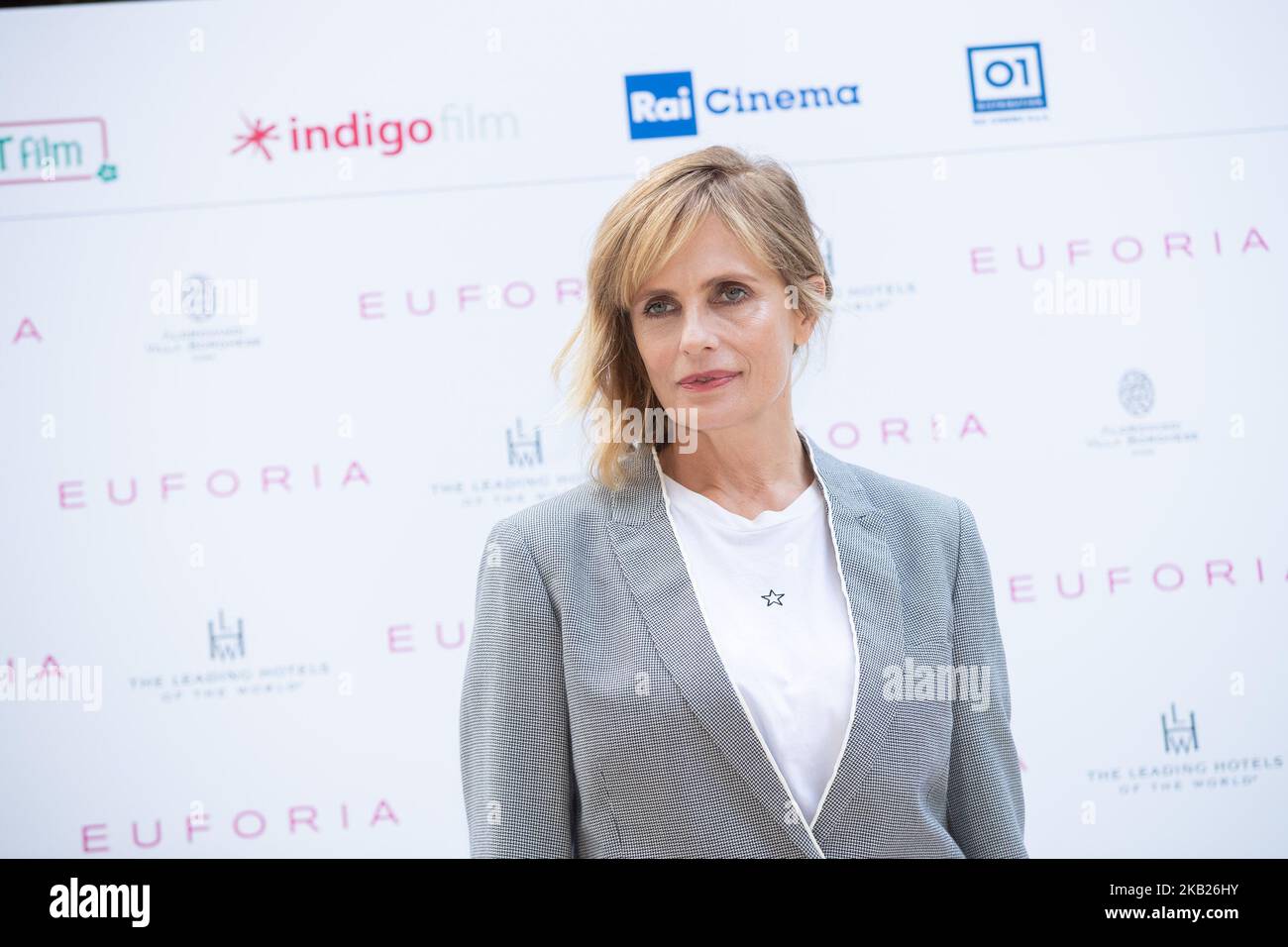 Isabella Ferrari durante la fotocall per la presentazione del nuovo film di Valeria Golino, 'Euforia', a Roma, Italia, il 16 ottobre, 2018. (Foto di Mauro Fagiani/NurPhoto) Foto Stock