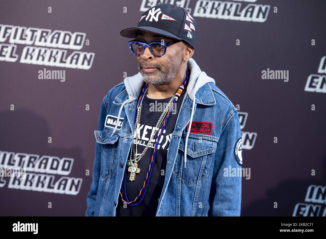 Il regista americano Spike Lee partecipa alla presentazione del suo ultimo film "infiltrado en el KKKlan" (BlacKkKlansman) a Madrid, in Spagna. 23 ottobre 2018 (Foto di COOLMedia/NurPhoto) Foto Stock