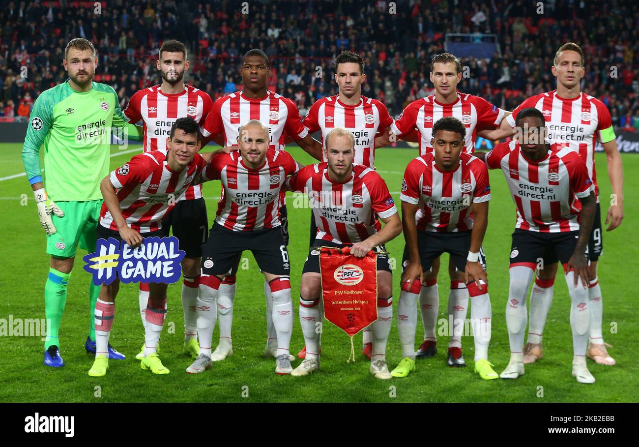 Eindhoven, Paesi Bassi. Ottobre 24. 2018 PSV Eindhoven Team durante la UEFA Champion League Group B Match tra PSV Eindhoven e Tottenham Hotspur al Phillips Stadium di Eindhoven, Paesi Bassi, il 24 ottobre 2018. (Foto di Action Foto Sport/NurPhoto) Foto Stock
