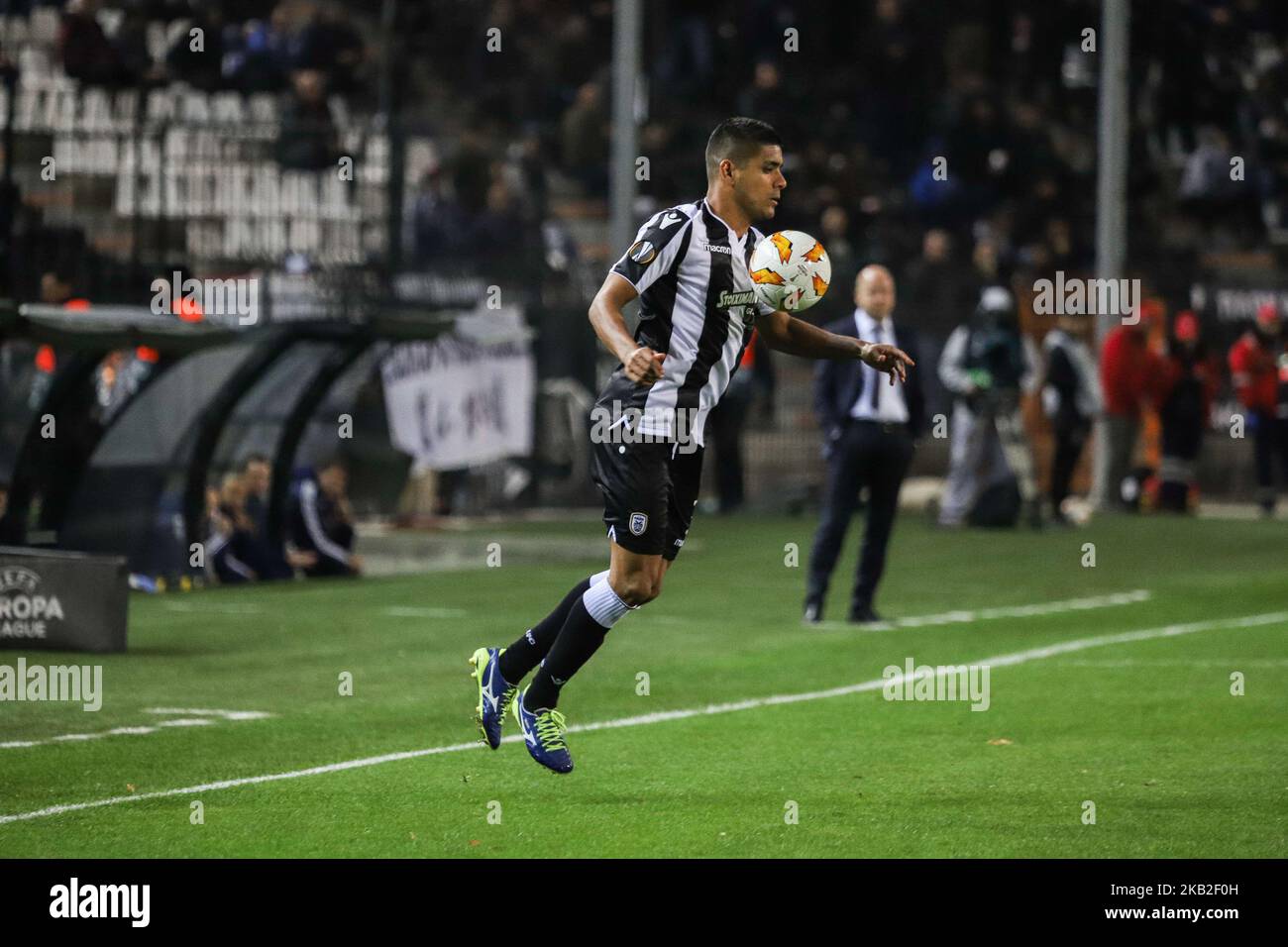 Leo Matos o Leonardo De Matos Cruz (PAOK). Partita FC PAOK vs MOL vidi FC 0-2 allo stadio Toumba di Salonicco, Grecia per la UEFA Europa League Group L. Videon ha segnato a 12' con Szabolcs Huszti e a 45' con Stopira. PAOK aveva il 74% di possesso con 12 colpi finali, 0 carte gialle contro Vidi con 5 colpi finali e 5 carte gialle. (Foto di Nicolas Economou/NurPhoto) Foto Stock