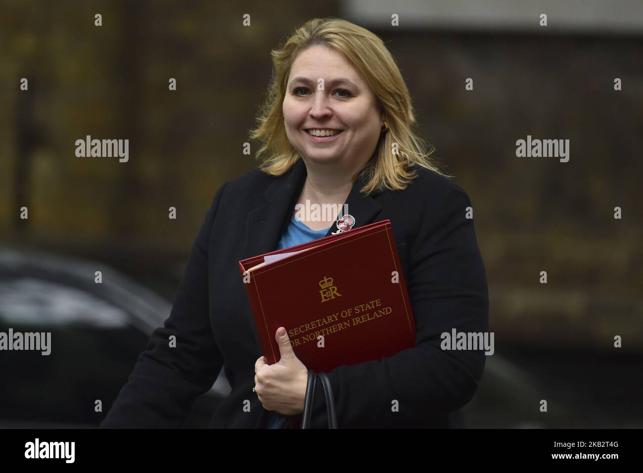 Il Segretario di Stato per l'Irlanda del Nord Karen Bradley arriva al 10 Downing Street per partecipare alla riunione settimanale del Gabinetto, Londra, il 6 novembre 2018. (Foto di Alberto Pezzali/NurPhoto) Foto Stock