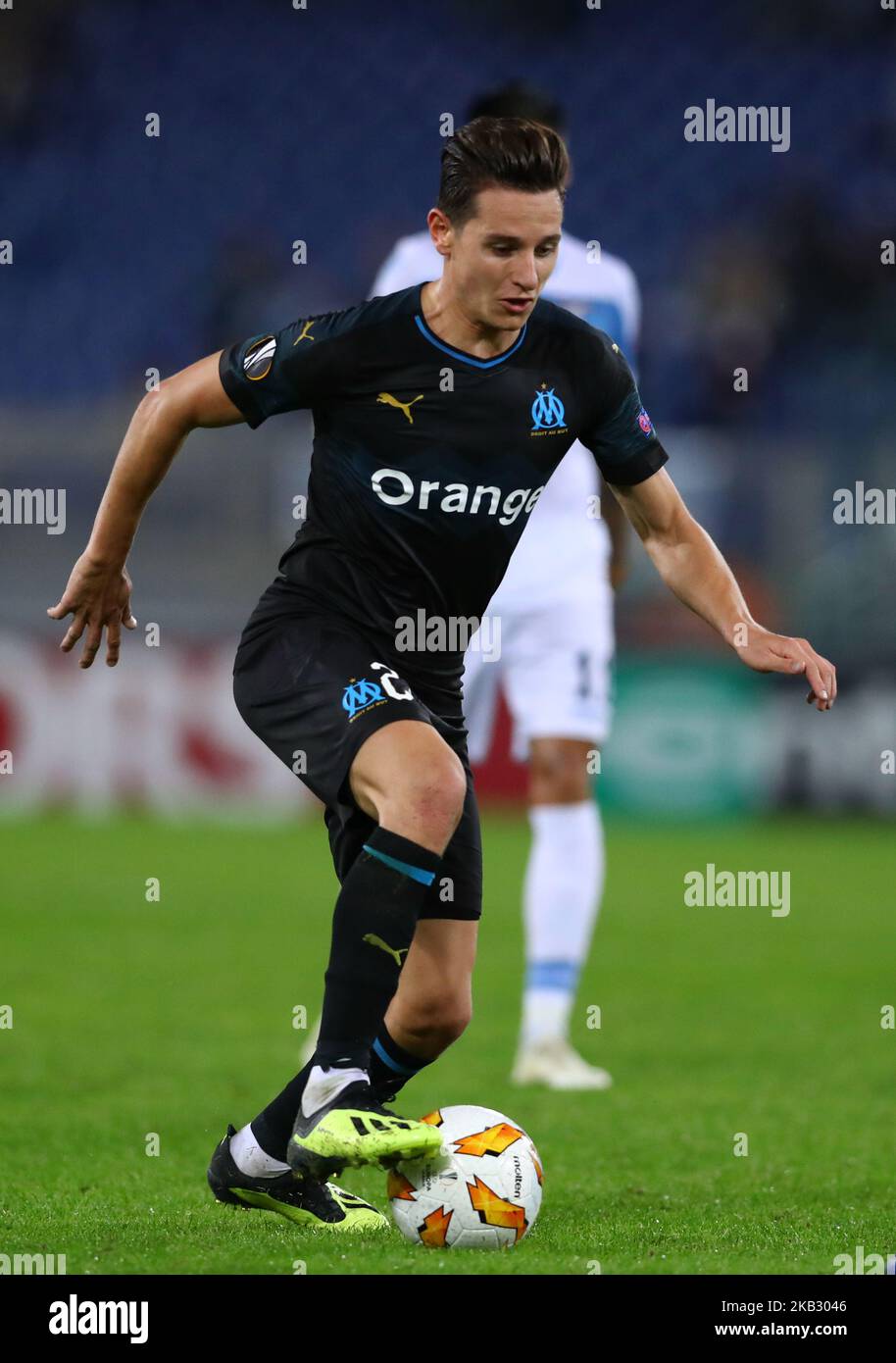 SS Lazio / Olympique de Marseille : UEFA Europa League Group H Florian Thauvin di Marsiglia allo Stadio Olimpico di Roma il 8 novembre 2018. (Foto di Matteo Ciambelli/NurPhoto) Foto Stock