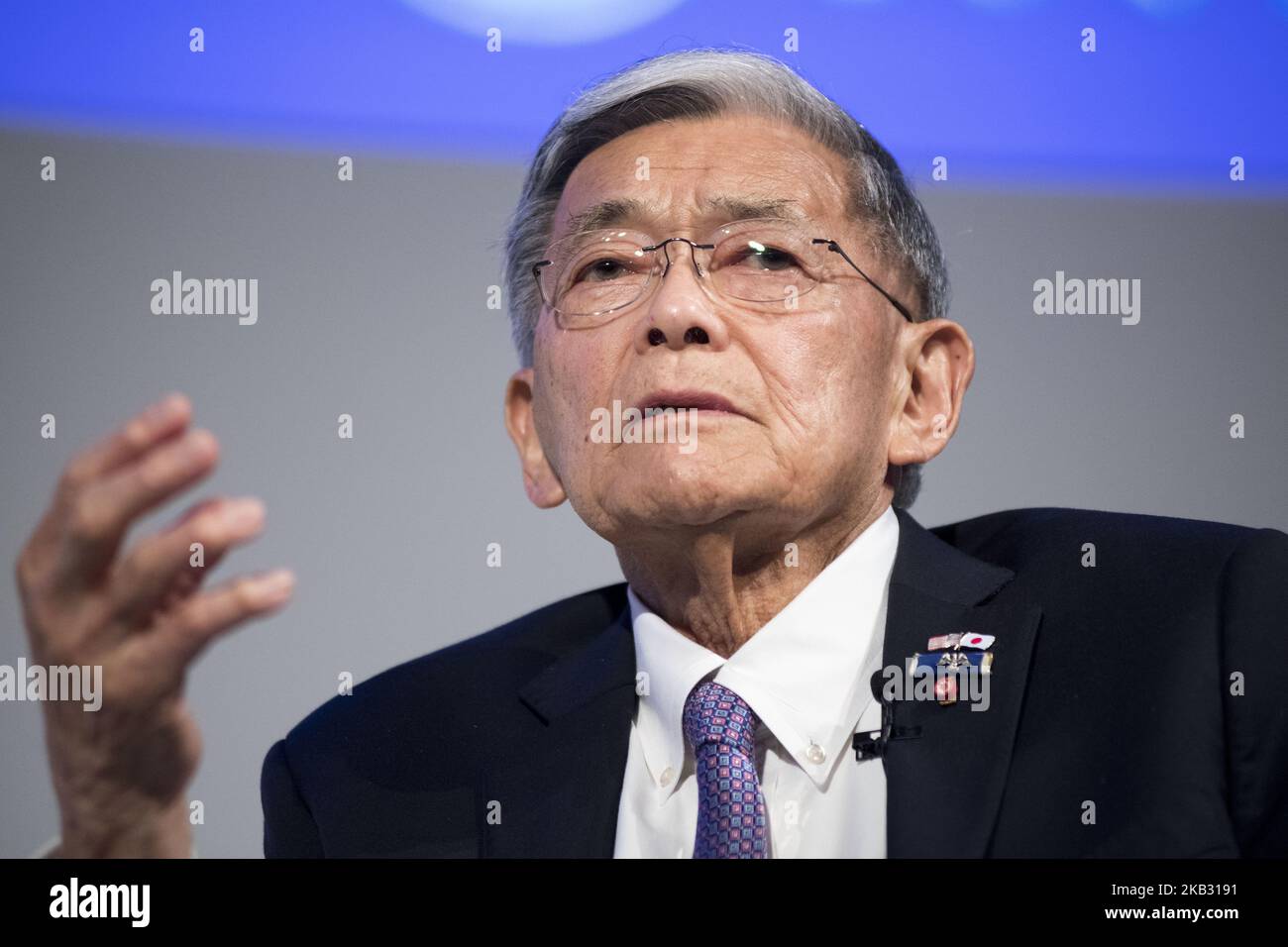 Norman Yoshio Mineta è un politico americano. Membro del Partito democratico, durante la presentazione del Mineta Legacy Project, della Japan Foundation for the United States e del Consiglio USA-Giappone, il film documentario, an American Story: Norman Mineta e la sua eredità, raccontano la vita e la carriera del Segretario Norman Mineta (Vice Presidente del Consiglio dei Consiglieri della USJC), a Tokyo, Giappone, 09 novembre 2018. (Foto di Alessandro di Ciommo/NurPhoto) Foto Stock