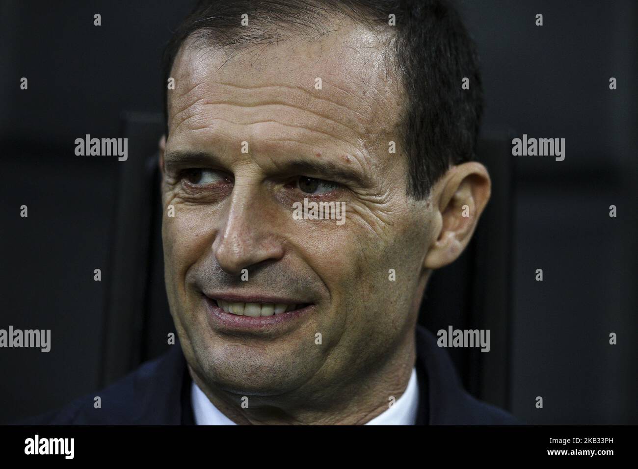 Allenatore della Juventus Massimiliano Allegri durante la Serie A Football Match n.12 MILANO - JUVENTUS il 11/11/2018 allo Stadio Giuseppe Meazza di Milano. (Foto di Matteo Bottanelli/NurPhoto) Foto Stock