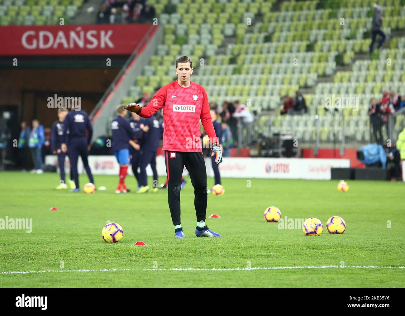 Wojciech Szczesny (1) Nazionale di calcio polacca durante la partita internazionale di calcio amichevole tra Polonia e Repubblica Ceca allo stadio Energa di Danzica, Polonia il 15 novembre 2018 (Foto di Mateusz Wlodarczyk/NurPhoto) Foto Stock