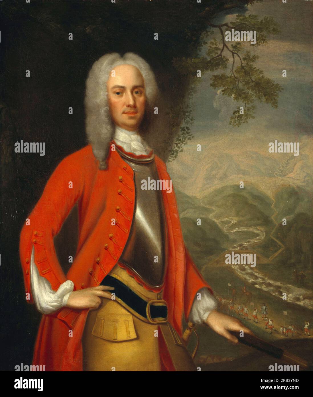 Generale George Wade, Pittura di Johan van Diest. Field Marshal George Wade (1673 – 1748) ufficiale dell'esercito britannico che servì nella Guerra dei nove anni, Guerra di successione spagnola, Foto Stock