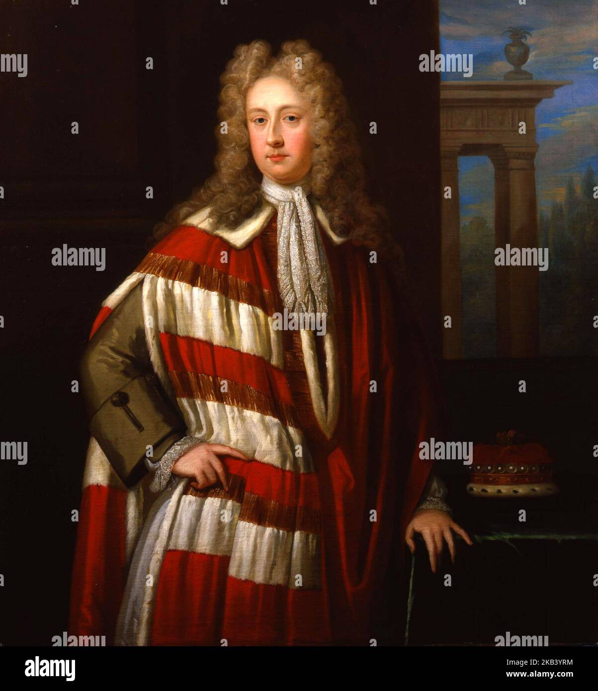 Ministro Tory e Signore giacobita Bolingbroke; Pittura di Charles d'Agar Henry St John, 1st Visconte Bolingbroke (1678 – 1751) politico inglese, funzionario governativo e filosofo politico. Foto Stock