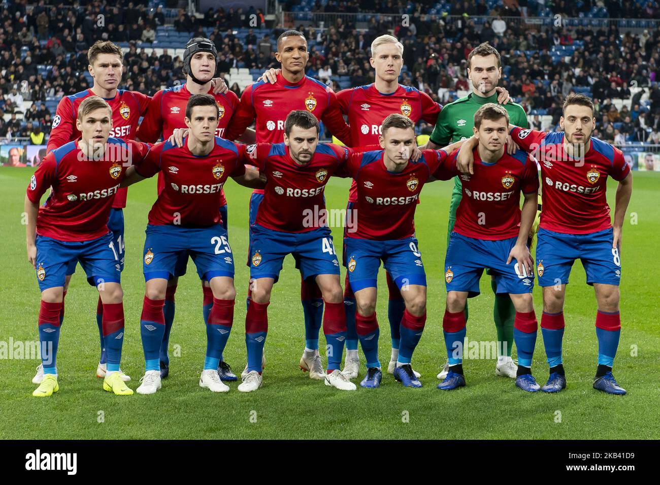 PFC CSKA Moskva durante la partita della UEFA Champions League tra il Real Madrid e PFC CSKA Moskva allo stadio Santiago Bernabeu di Madrid, Spagna. Dicembre 12, 2018. (Foto di Peter Sabok/COOLMedia/NurPhoto) Foto Stock