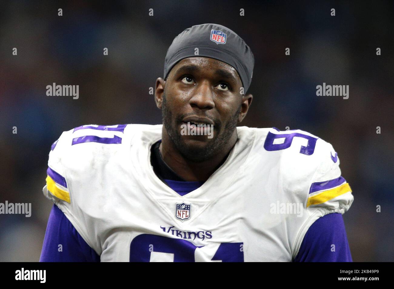 Fine difensiva dei Minnesota Vikings Stephen Weatherly (91) viene visto durante la seconda metà di una partita di football della NFL contro i Detroit Lions a Detroit, Michigan USA, domenica 23 dicembre 2018. (Foto di Jorge Lemus/NurPhoto) Foto Stock