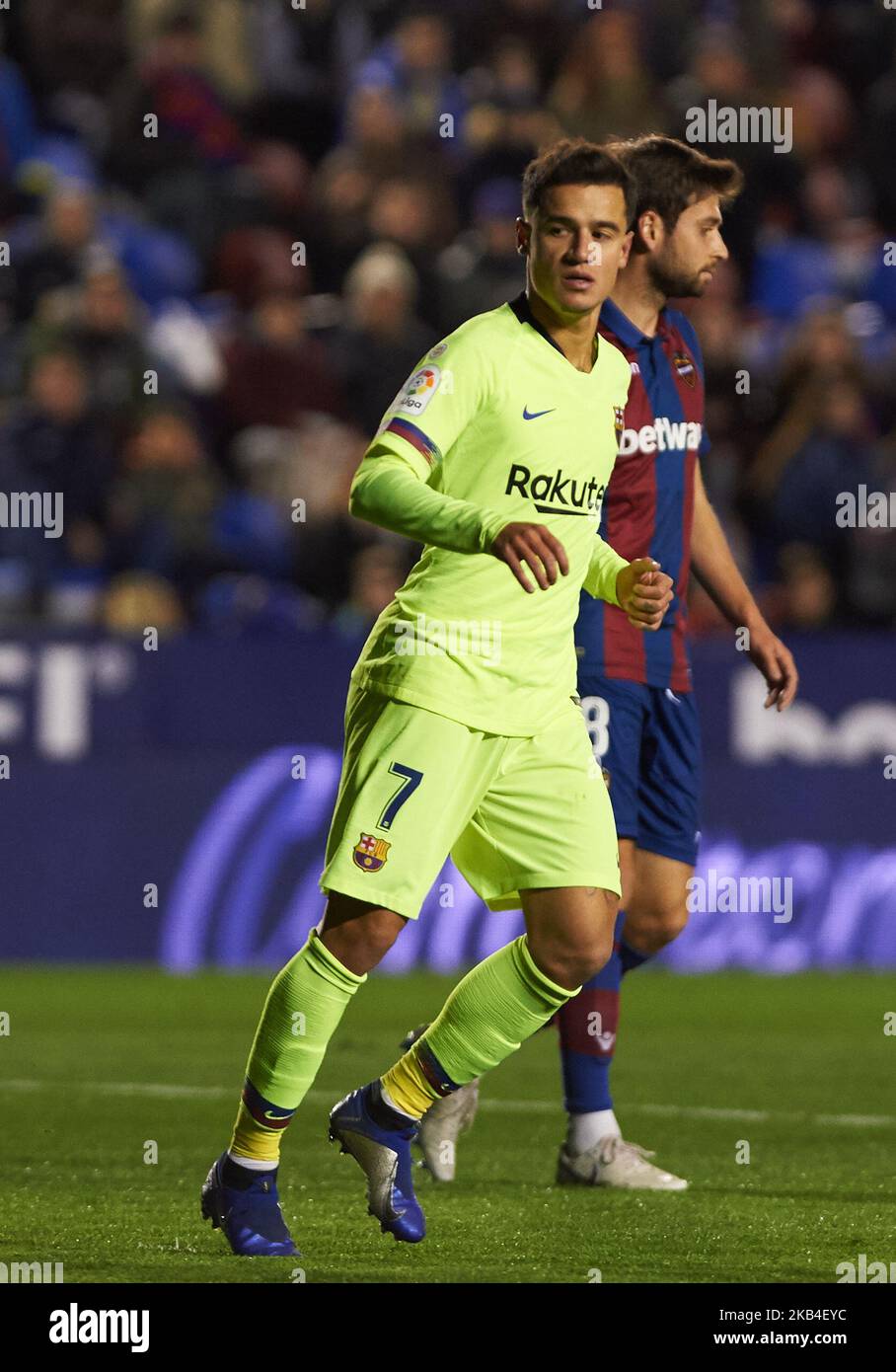 Philippe Coutinho del FC Barcelona durante la partita spagnola della Copa del Rey tra Levante e Barcellona allo stadio Ciutat de Valencia il 10 gennaio 2019 a Valencia, Spagna. (Foto di Maria Jose Segovia/NurPhoto) Foto Stock