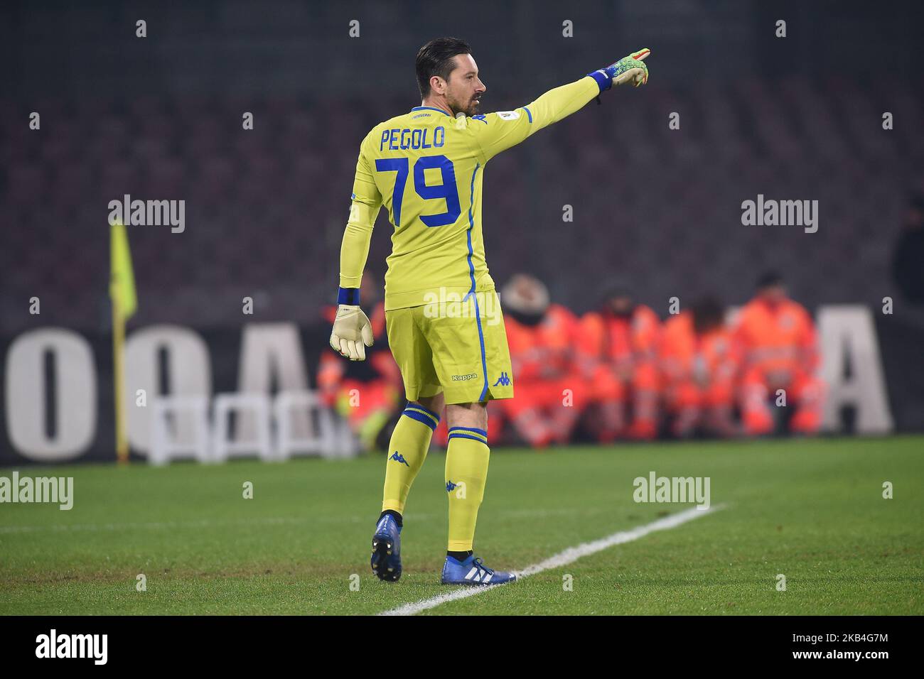 Gianluca Pegolo di US Sassuolo durante la partita della Coppa Italia tra SSC Napoli e US Sassuolo allo Stadio San Paolo di Napoli il 13 gennaio 2019. (Foto Franco Romano/NurPhoto) Foto Stock