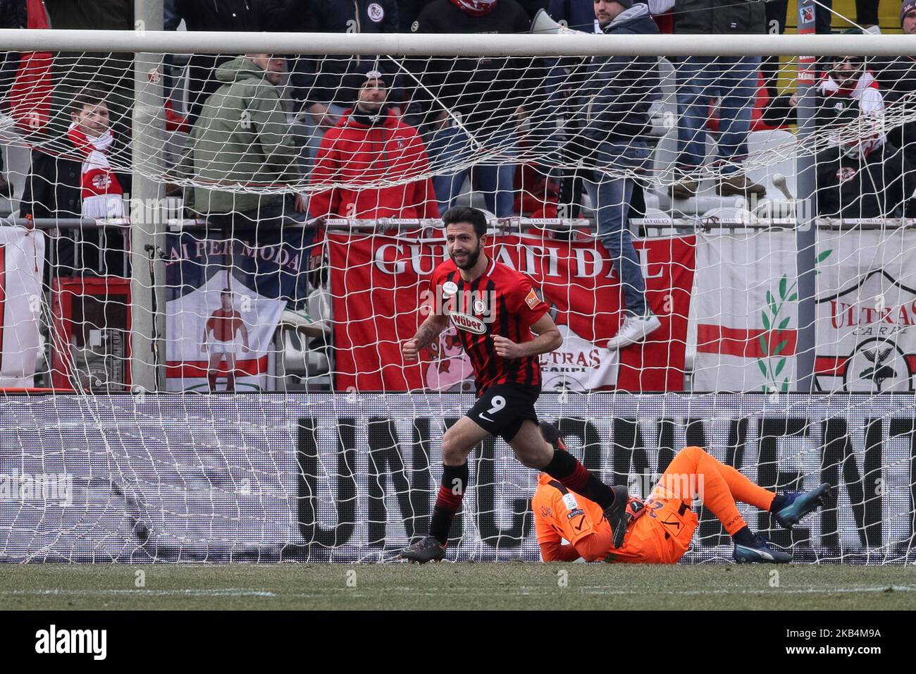 Pietro Iemmello durante la Serie B di Carpi e Foggia allo Stadio Sandro Cabassi il 19 gennaio 2019 a Carpi, Italia. (Foto di Emmanuele Ciancaglini/NurPhoto) Foto Stock