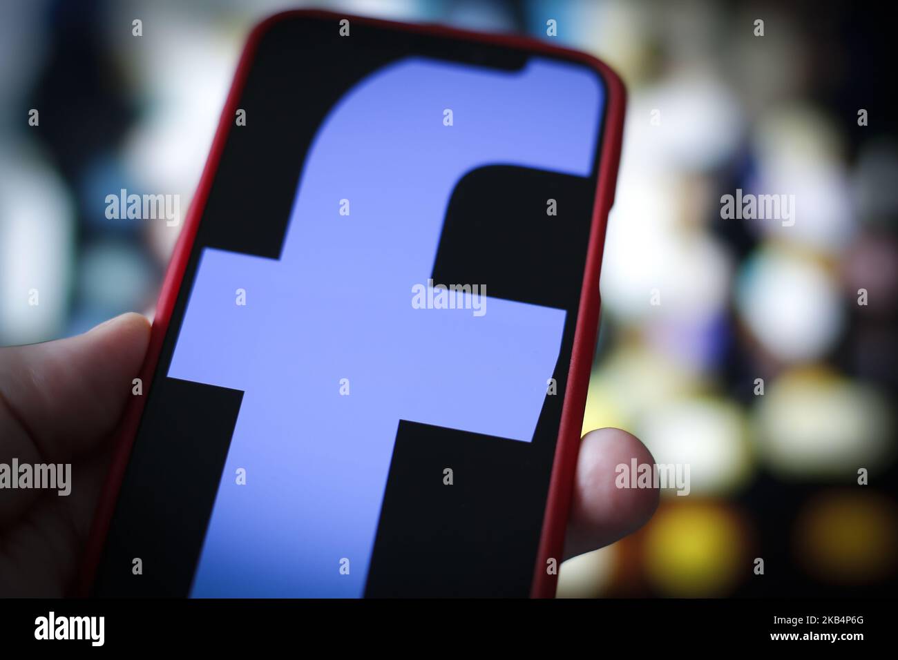 Il logo Facebook è visto su un dispositivo mobile in questa foto illustrazione il 20 gennaio 2019. La Federal Trade Commission sta valutando la possibilità di sanare il colosso dei social media con una multa da record per aver violato la mancata protezione dei dati degli utenti secondo il Washington Post. (Foto di Jaap Arriens/NurPhoto) Foto Stock