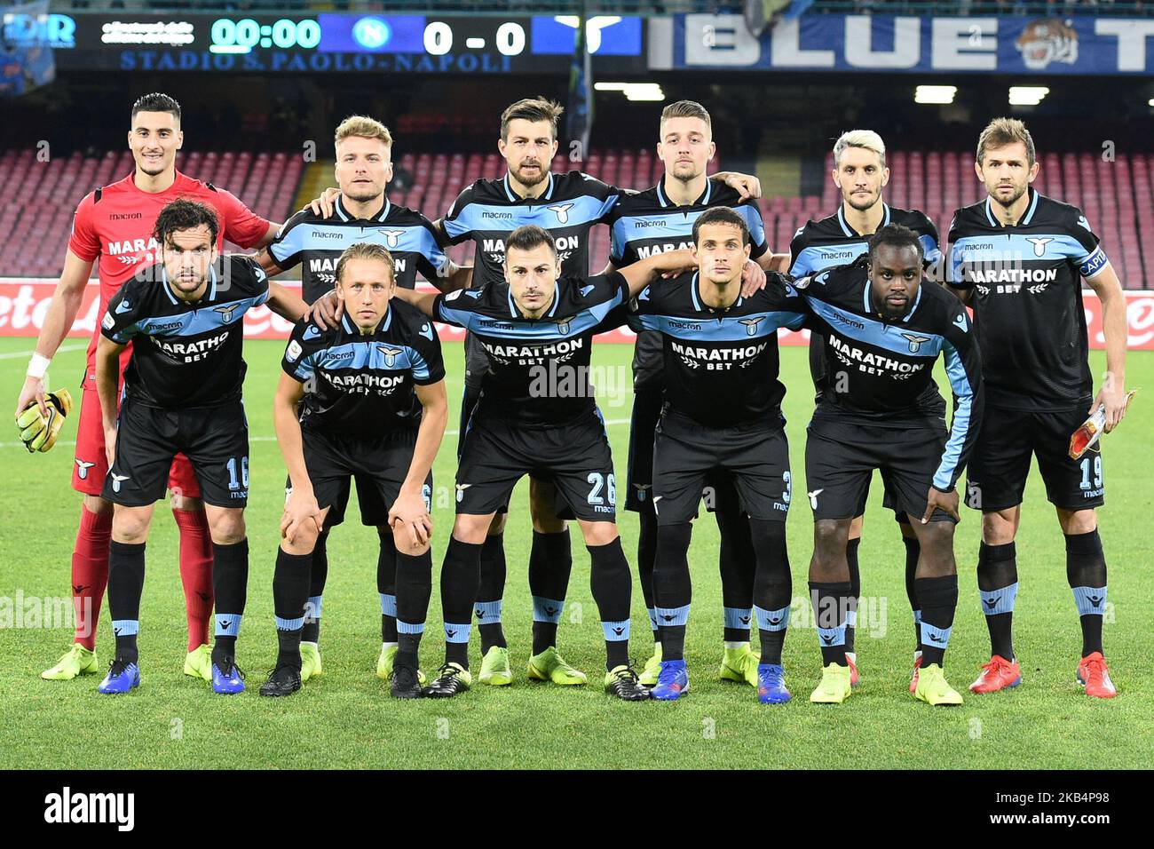 Il team SS Lazio pone in serie Un match TIM tra SSC Napoli e SS Lazio allo Stadio San Paolo Napoli il 20 gennaio 2019. (Foto Franco Romano/NurPhoto) Foto Stock