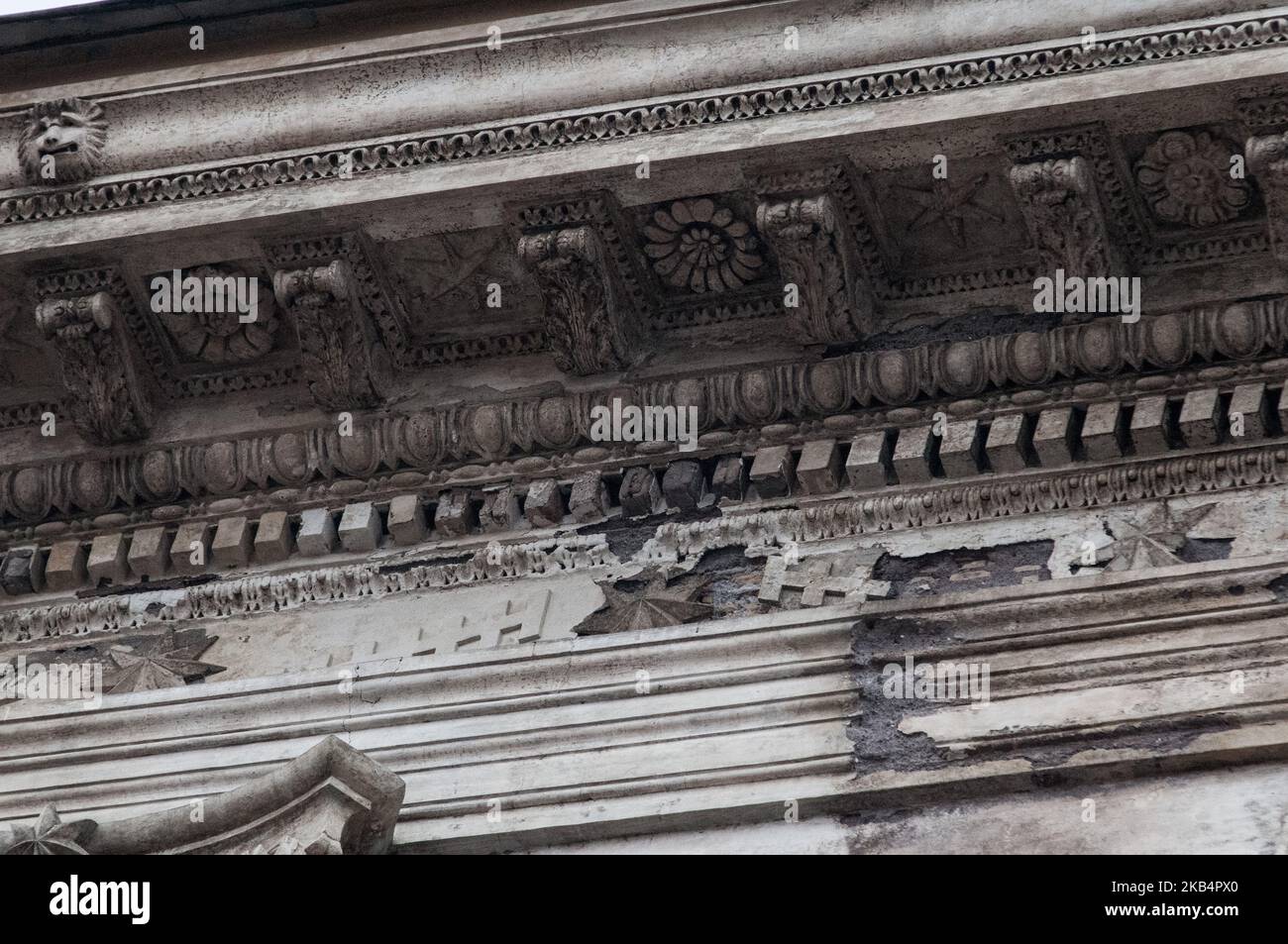 Speciale Campidoglio con supervisione, "Collapse Risk". È stato lanciato un bando di gara per verificare la 'vulnerabilità' sismica di Palazzo Senatorio, un edificio considerato strategico come sede istituzionale. La prima collina di Roma è sempre stata oggetto di ricerca e consolidamento nel corso degli anni, negli ultimi tempi si sono verificati infiltrazioni d'acqua, e alcune parti della costruzione del palazzo senatoriale sono colpite dal passare dei secoli il 21 gennaio 2019 a Roma. (Foto di Andrea Ronchini/NurPhoto) Foto Stock