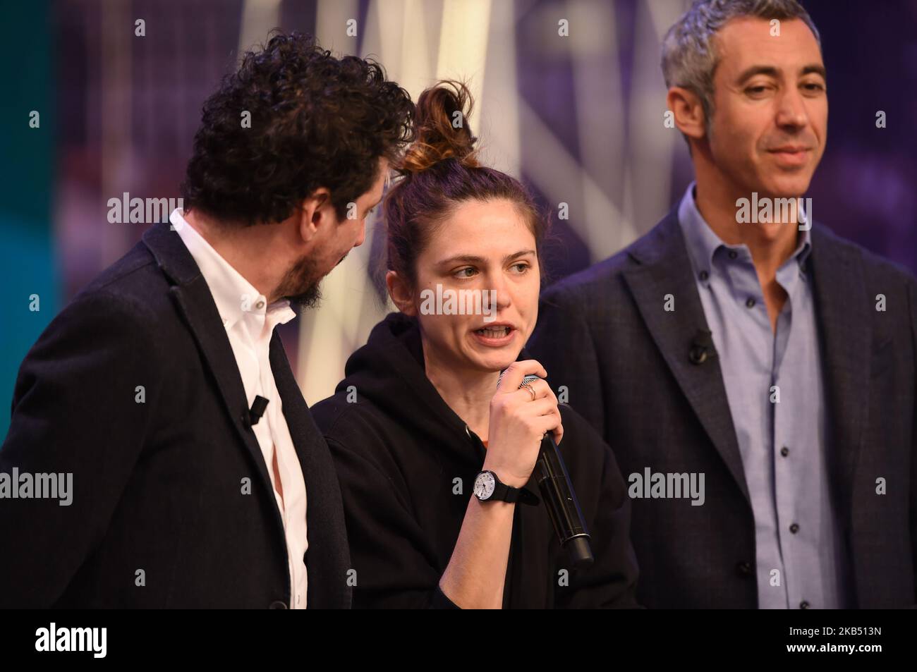 Brenda Lodigiani ospite durante la trasmissione televisiva 'quali il calcio', programma tv in onda tutta la domenica sul secondo canale della TV pubblica italiana Rai2 (Foto di Andrea Diodato/NurPhoto) Foto Stock