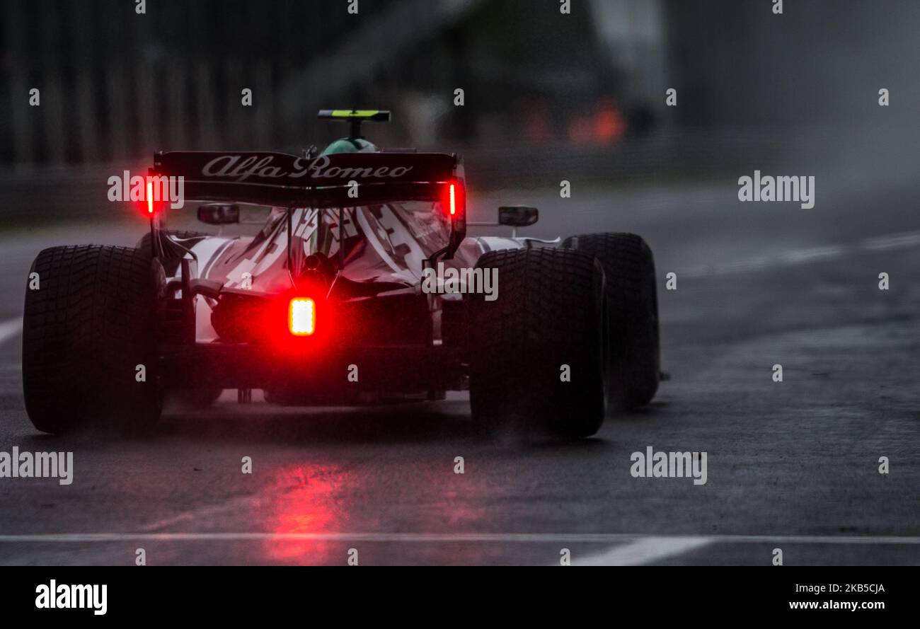 Antonio Giovinazzi d'Italia e il pilota dell'Alfa Romeo Racing F1 Team vanno nella sessione di prove libere sulla Formula 1 Gran Premio Heineken il 06 settembre 2019 a Monza, Italia. (Foto di Robert Szaniszlo/NurPhoto) Foto Stock