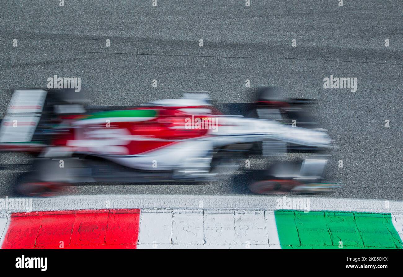 Antonio Giovinazzi d'Italia e il pilota dell'Alfa Romeo Racing F1 Team vanno nella sessione di qualificazione al Gran Premio Heineken di Formula 1 il 07 settembre 2019 a Monza, Italia. (Foto di Robert Szaniszló/NurPhoto) Foto Stock