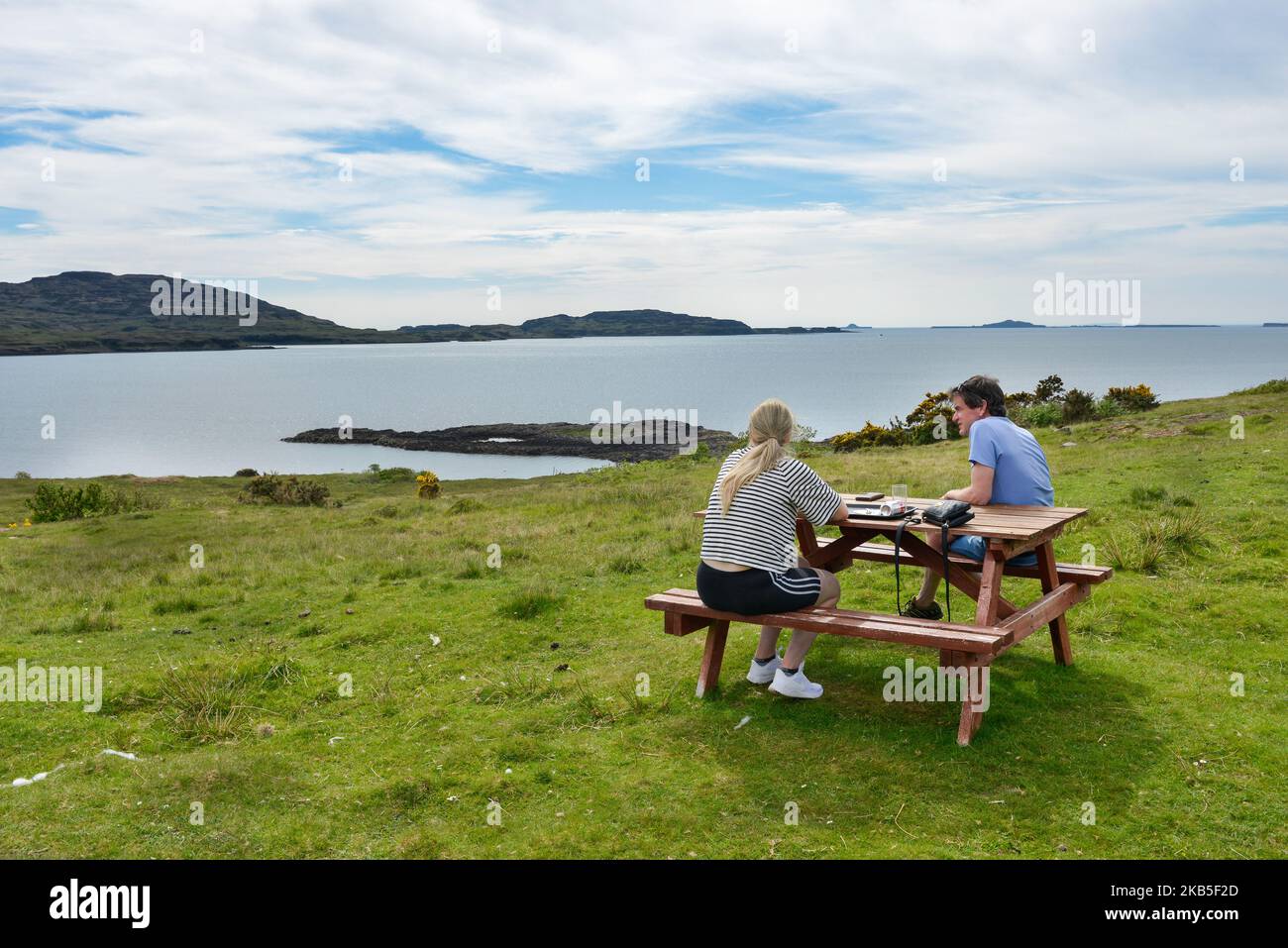 L'Hen House Cafe e punto picnic sul lato occidentale di Mull Foto Stock
