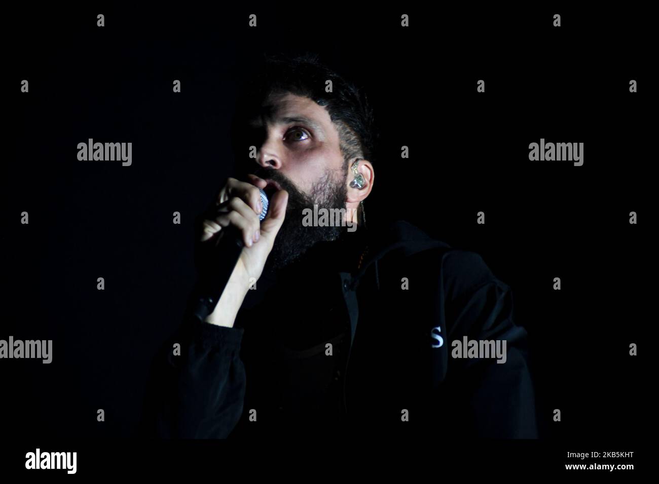 Cantanti e chitarrista britannico The S.L.P. (Vero nome Sergio Pizzorno) suona dal vivo alla Earth Hackney di Londra, il 9 settembre 2019. La S.L.P. è il progetto solista del chitarrista e compositore Kasabian Sergio Pizzorno. (Foto di Alberto Pezzali/NurPhoto) Foto Stock