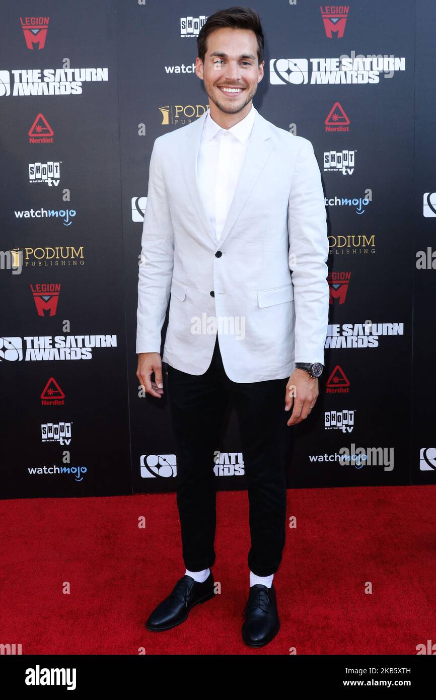 HOLLYWOOD, LOS ANGELES, CALIFORNIA, USA - 13 SETTEMBRE: Chris Wood arriva ai 45th Annual Saturn Awards che si tengono ad Avalon Hollywood il 13 settembre 2019 a Hollywood, Los Angeles, California, Stati Uniti. (Foto di David Acosta/Image Press Agency/NurPhoto) Foto Stock