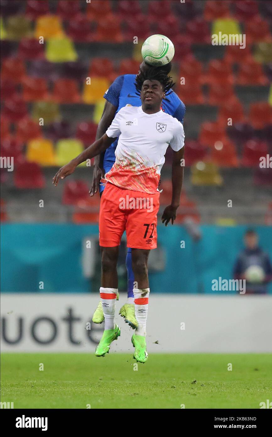 Divin Mubama durante la partita della UEFA Europa Conference League FCSB vs Ham United all'Arena Na?ional?, Bucarest, Romania. 3rd Nov 2022. (Foto di Stefan Constantin/News Images) a Bucarest, Romania, il 11/3/2022. (Foto di Stefan Constantin/News Images/Sipa USA) Credit: Sipa USA/Alamy Live News Foto Stock