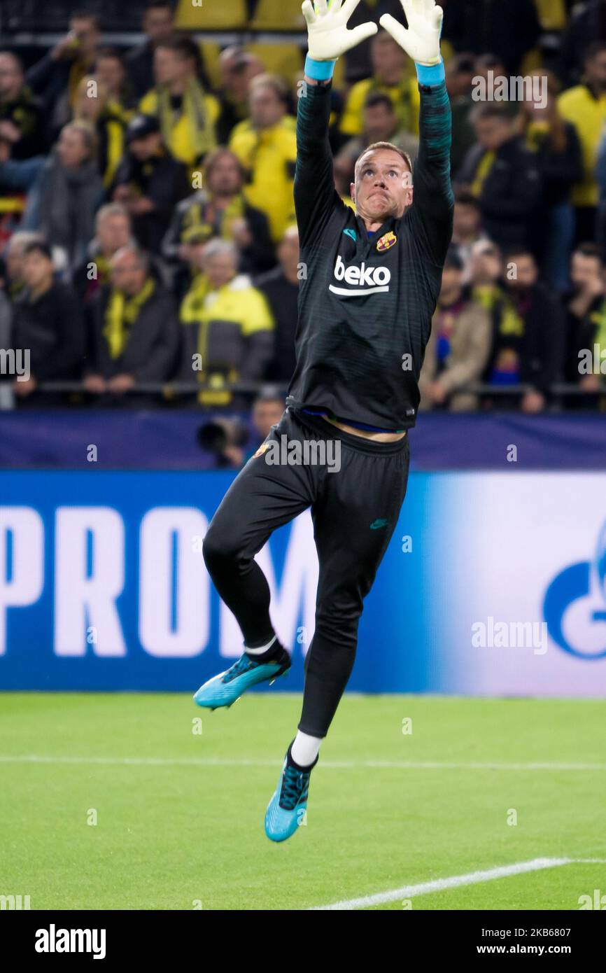 Marc-André ter Stegen, portiere di Barcellona prima della partita UEFA Champions League Group F tra Borussia Dortmund e FC Barcelona al Signal Iduna Park il 17 settembre 2019 a Dortmund, Germania. (Foto di Peter Niedung/NurPhoto) Foto Stock