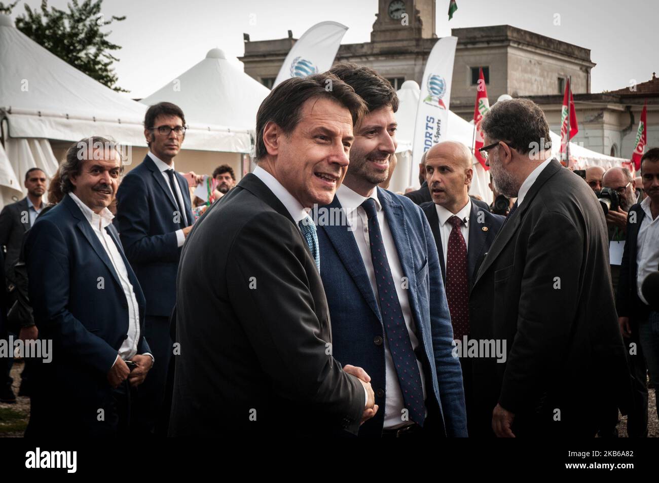 Il primo Ministro italiano Giuseppe Conte partecipa a un partito del lavoro organizzato dal partito politico di sinistra articolo 1 il 19 settembre 2019 a Roma (Foto di Andrea Ronchini/NurPhoto) Foto Stock
