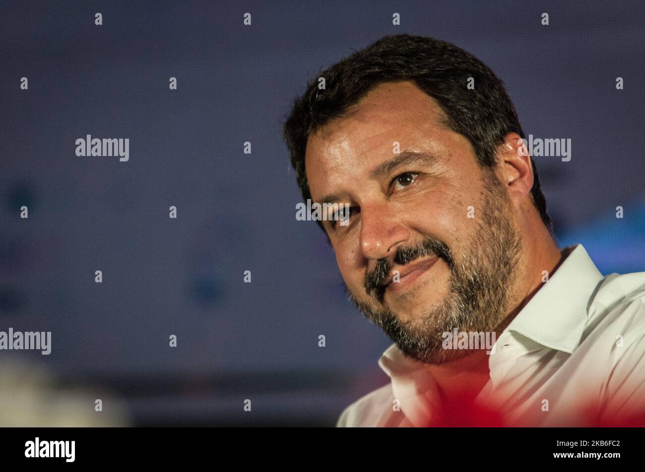 Il leader del partito politico Lega Nord Matteo Salvini partecipa ad Atreju 2019 . Atreju è una conferenza di attivisti di destra organizzata dal partito politico Fratelli d'Italia. 20 settembre 2019 a Roma. (Foto di Andrea Ronchini/NurPhoto) Foto Stock