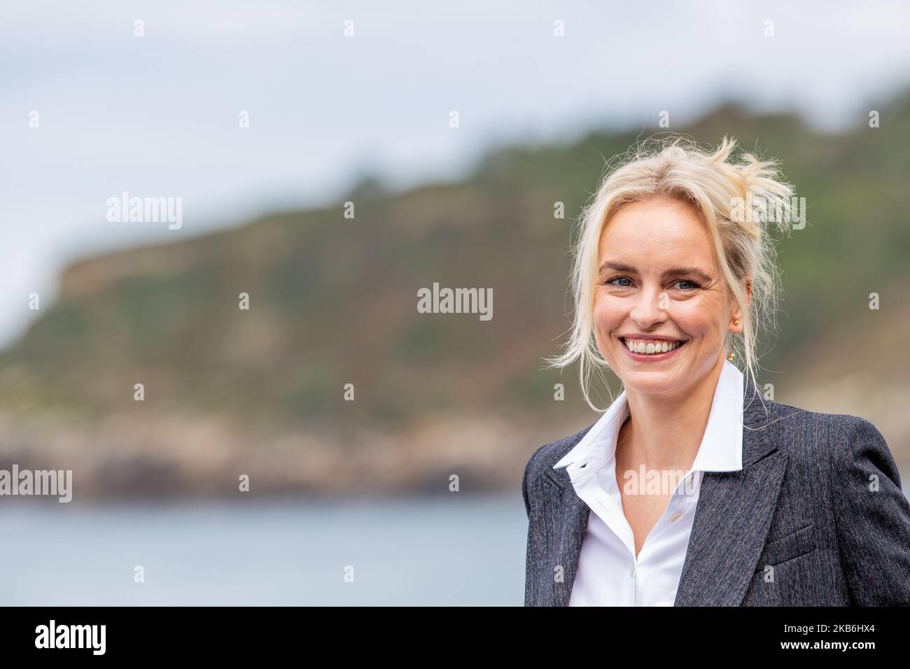 Nina Hoss partecipa alla Photocall 'Dars Vorspiel (l'audizione)' durante il 67th San Sebastian Film Festival nella città basca settentrionale spagnola di San Sebastian il 22 settembre 2019. (Foto di Manuel Romano/NurPhoto) Foto Stock