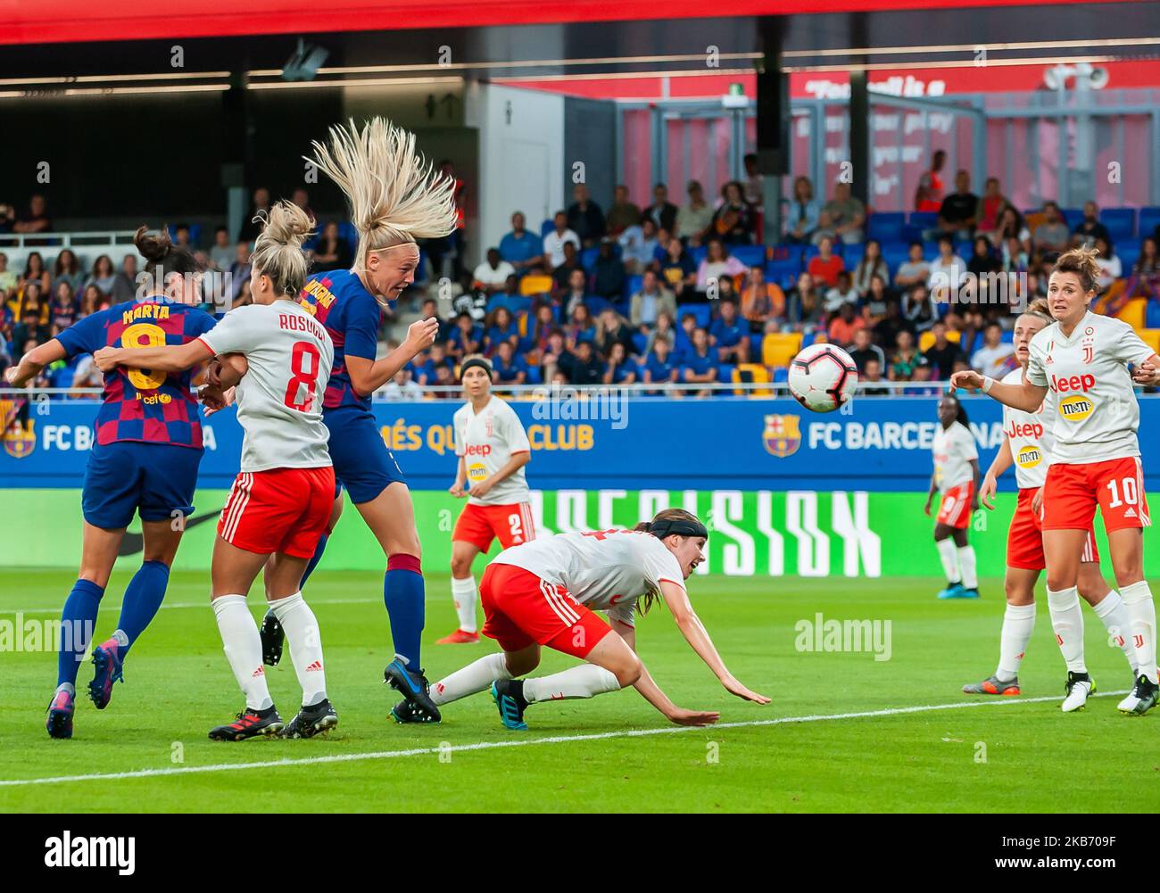 Stefanie van der Gragg durante la partita tra il FC Barcelona e la Juventus, corrispondente alla seconda tappa della finale 1/16 della UEFA Womens Champions League, disputata allo Stadio Johan Cruyff, il 25th settembre 2019, a Barcellona, Spagna. Foto: Xavier Ballart/Urbanandsport /NurPhoto Foto Stock