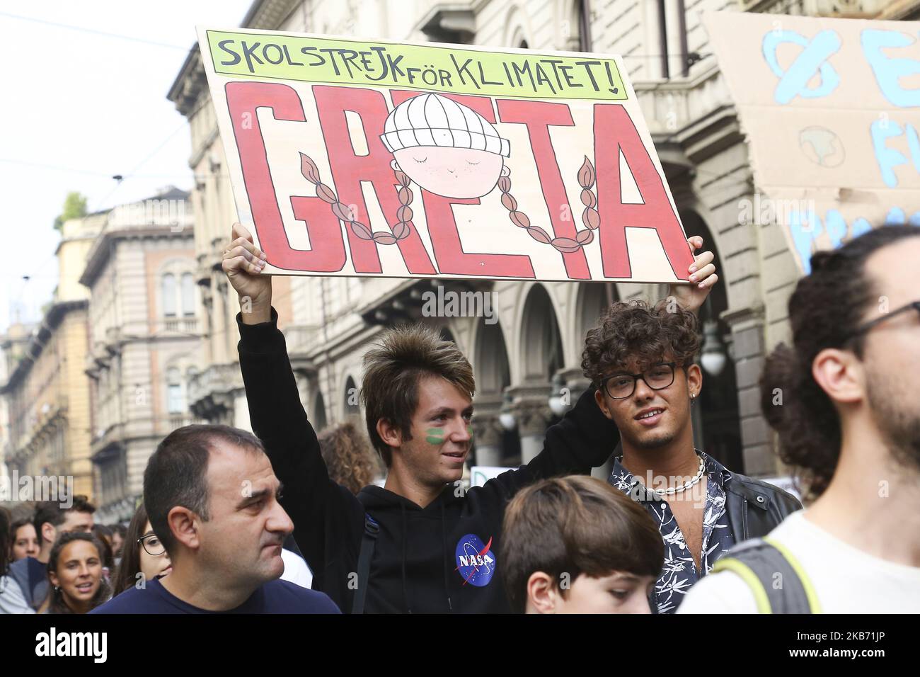 Oltre 20 mila persone, per lo più studenti, partecipano all'evento 'Venerdì per il futuro' contro il cambiamento climatico che si terrà il 27 settembre a Torino. L'evento della lotta per il clima è nato da Greta Thunberg, una bambina di 16 anni ora proposta come Premio Nobel per la pace. (Foto di Massimiliano Ferraro/NurPhoto) Foto Stock