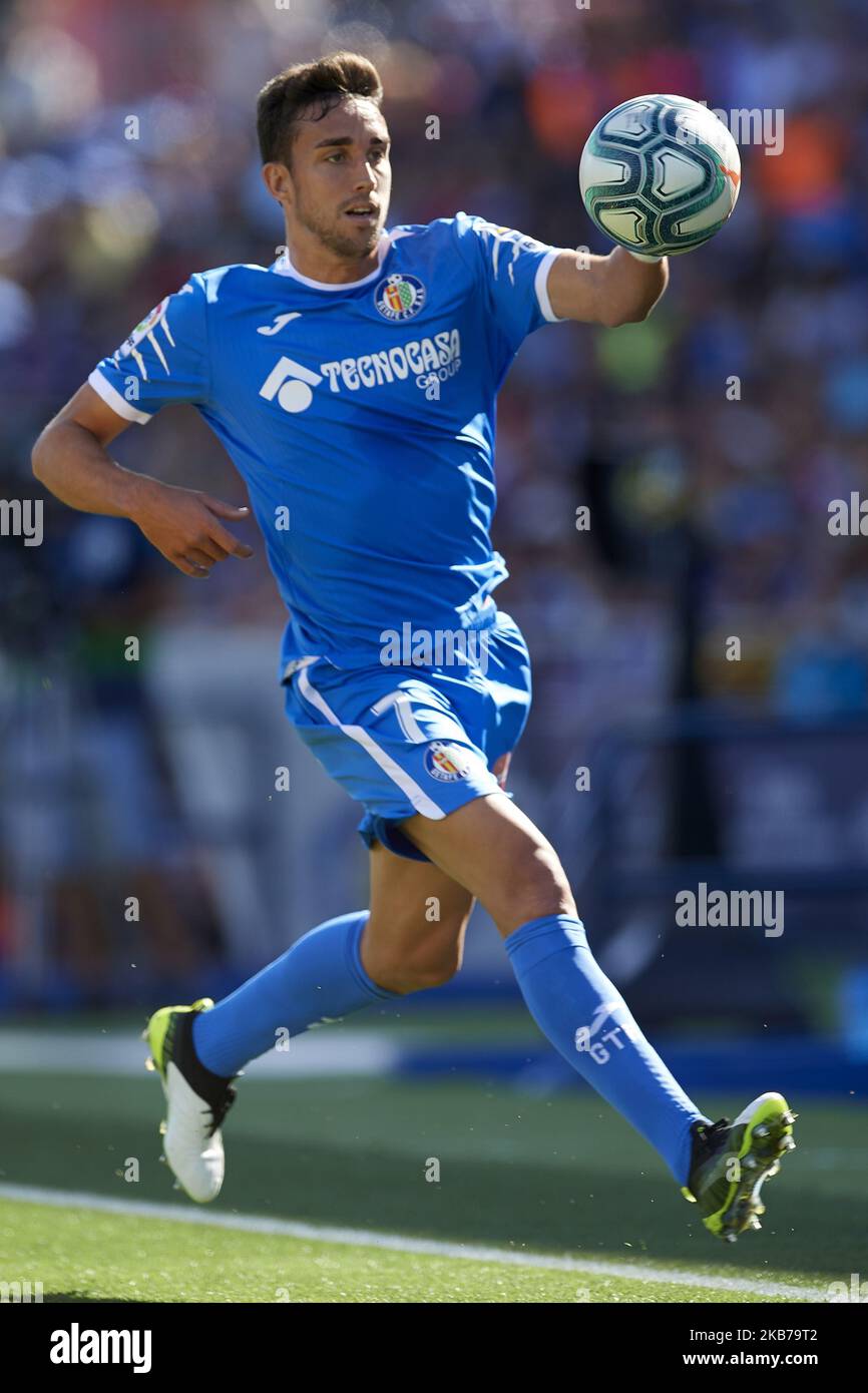 Jaime Mata di Getafe in azione durante la partita Liga tra Getafe CF e FC Barcelona al Coliseum Alfonso Perez il 29 settembre 2019 a Getafe, Spagna. (Foto di Jose Breton/Pics Action/NurPhoto) Foto Stock