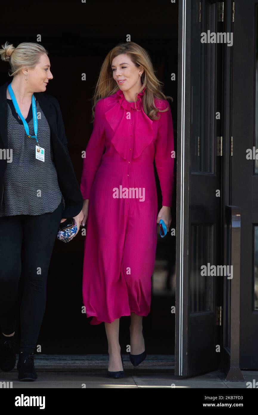 Carrie Symonds, partner del primo Ministro Boris Johnson, durante la Conferenza del Partito conservatore al Manchester Central Convention Complex, Manchester, mercoledì 2 ottobre 2019 (Foto di P Scaasi/MI News/NurPhoto) Foto Stock