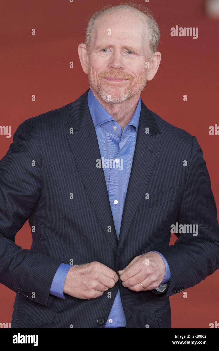 Il regista Ron Howard posa sul tappeto rosso del film 'Pavarotti', al Rome Film Fest, a Roma, venerdì 18 ottobre 2019. (Foto di massimo Valicchia/NurPhoto) Foto Stock