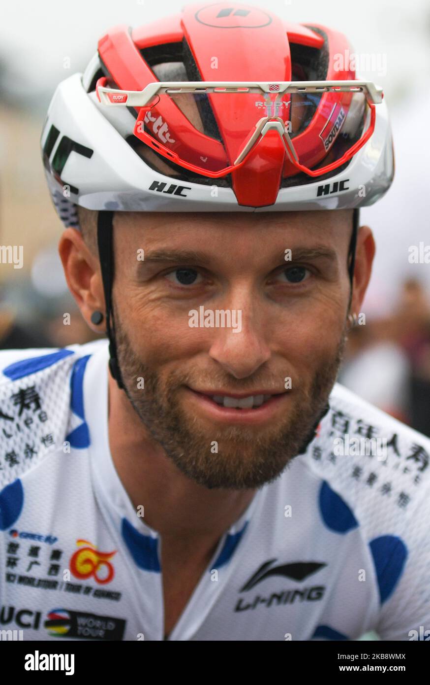 Tomasz Marczynski di Polonia e Lotto Soudal Team al via alla sei tappa, 168,3km Guilin Stage Race, della 3rd edizione del Cycling Tour de Guangxi 2019, . Martedì 22 ottobre 2019, a Guilin, nella regione di Guangxi, Cina. (Foto di Artur Widak/NurPhoto) Foto Stock