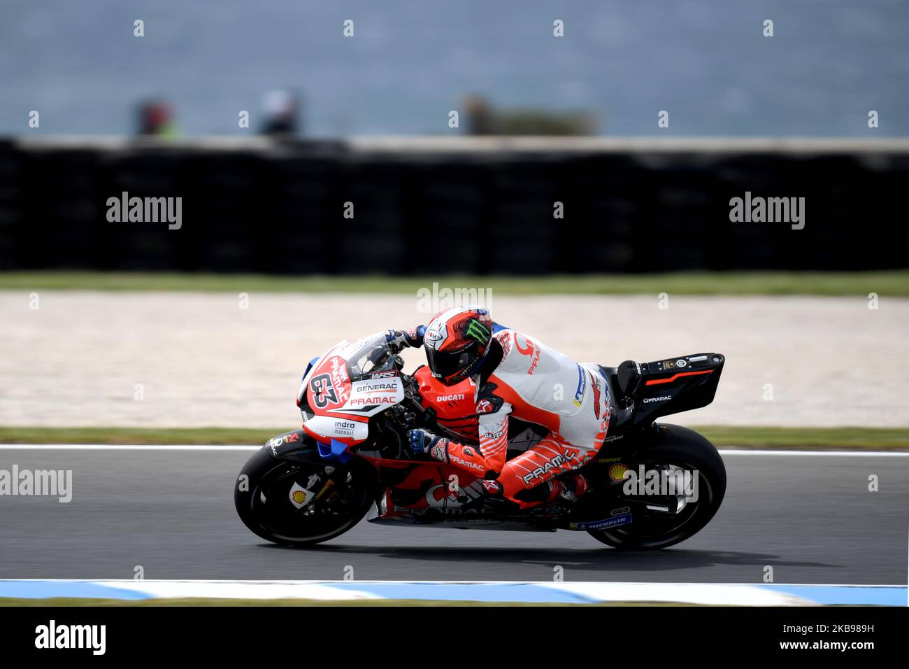 Francesco Bagnaia d'Italia guida la moto Pramac Racing durante le prove in vista della MotoGP australiana al circuito del Gran Premio di Phillip Island il 26 ottobre 2019 a Phillip Island, Australia (Foto di Morgan Hancock/NurPhoto) Foto Stock