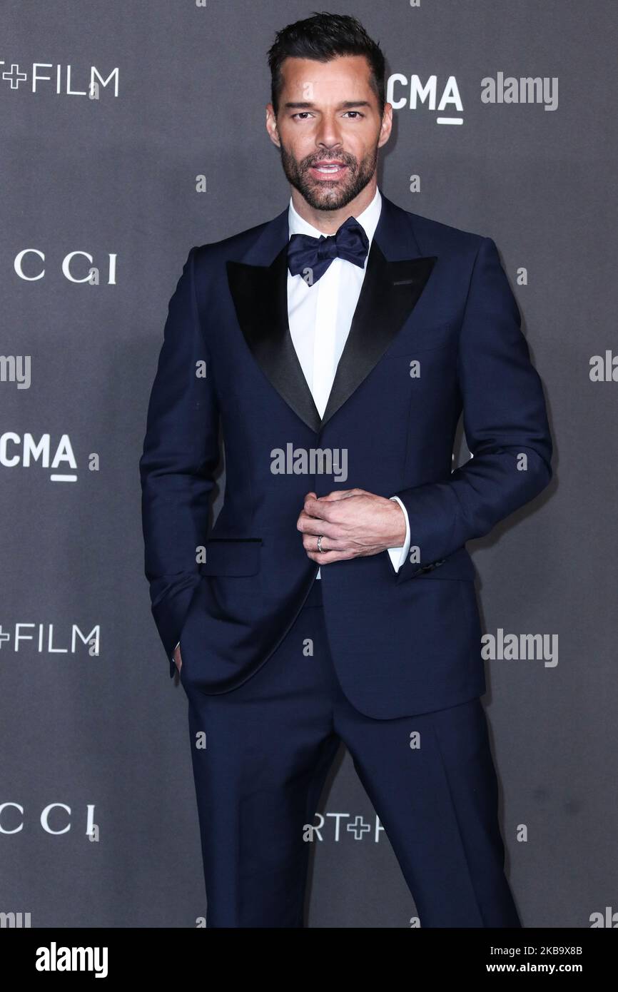 LOS ANGELES, CALIFORNIA, USA - 02 NOVEMBRE: Il cantante Ricky Martin arriva al LACMA Art + Film Gala 2019 che si tiene presso il Los Angeles County Museum of Art il 2 novembre 2019 a Los Angeles, California, Stati Uniti. (Foto di Xavier Collin/Image Press Agency/NurPhoto) Foto Stock