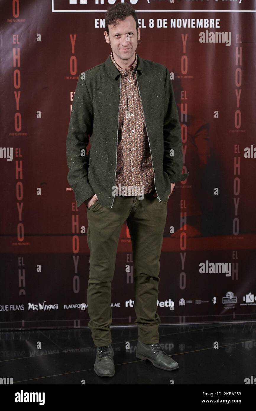 EDU Soto partecipa alla prima del film 'El Hoyo (la piattaforma)' al cinema 'Palacio de la prensa' di Madrid, Spagna il 4 novembre 2019 (Foto di Carlos Dafonte/NurPhoto) Foto Stock