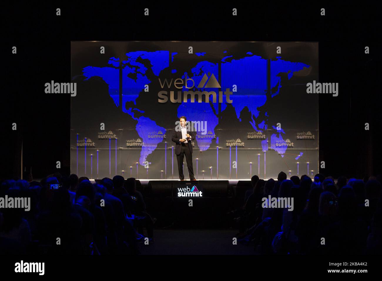 Marcus Weldon (Nokia) parla al Center Stage of Web Summit di Altice Arena il 05 novembre 2019 a Lisbona, Portogallo. Web Summit è una conferenza annuale sulla tecnologia che riunisce una serie di aziende tecnologiche per discutere il futuro dell'industria. L'evento di quest'anno si svolge dal 4 al 7 novembre e si prevede che attirerà circa 70.000 partecipanti. Foto Stock