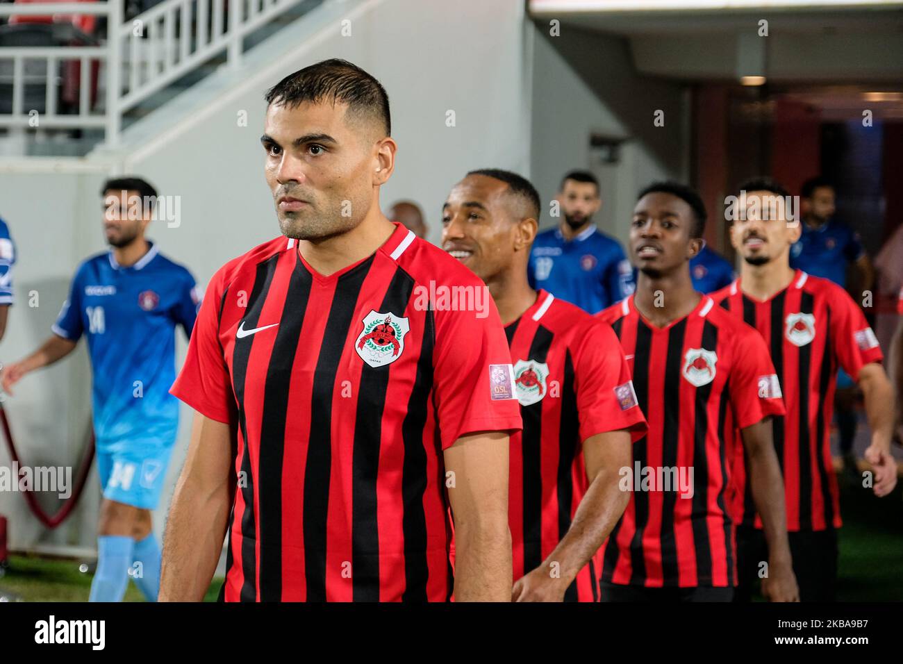 Gabriel Mercado di al Rayyan prima della partita della QNB Stars League contro al Shahania allo stadio Abdullah bin Khalifa di Doha, Qatar, il 7 novembre 2019. (Foto di Simon Holmes/NurPhoto) Foto Stock