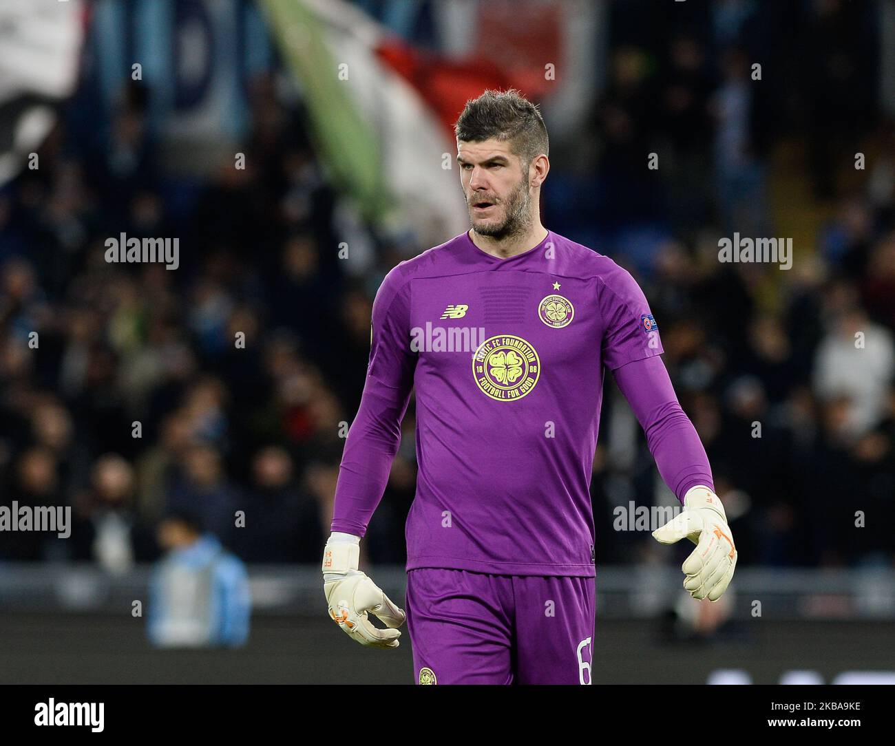 Fraser Forster durante la partita di calcio della lega europea SS Lazio vs Celtic FC allo Stadio Olimpico di Roma, il 07 novembre 2019. (Foto di Silvia Lore/NurPhoto) Foto Stock