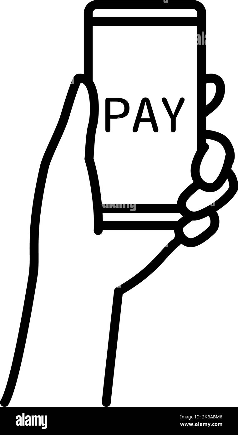 Senza contanti, pagamenti online, utilizzare e-money su smartphone Illustrazione Vettoriale