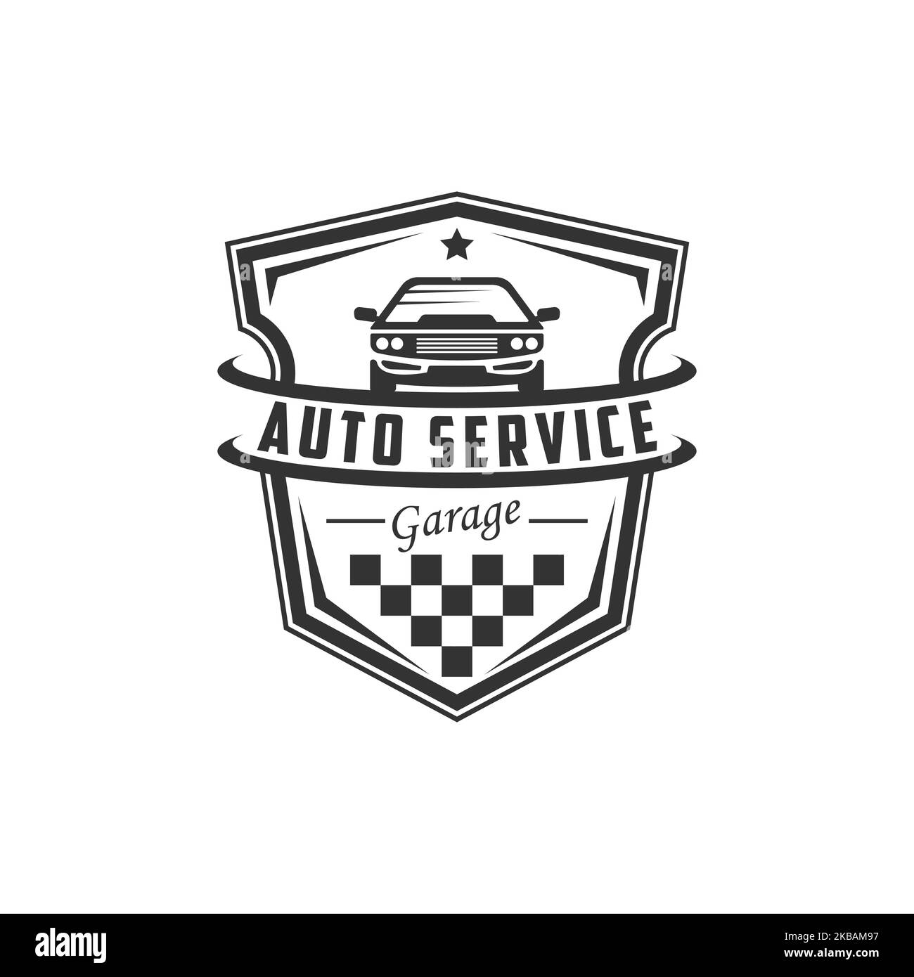 Vettore di disegno di marchio di automobile di servizio e di riparazione di automobile, migliore per la mascherina di vettore premium di servizio di automobile di riparazione Illustrazione Vettoriale